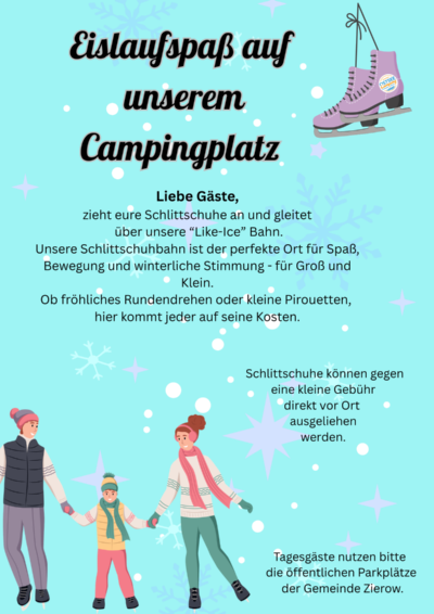 Eisbahn Aushang