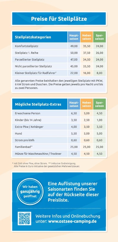 Preise 2024 Camping